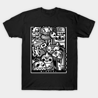 Black And White Doodle MANDARA T-Shirt